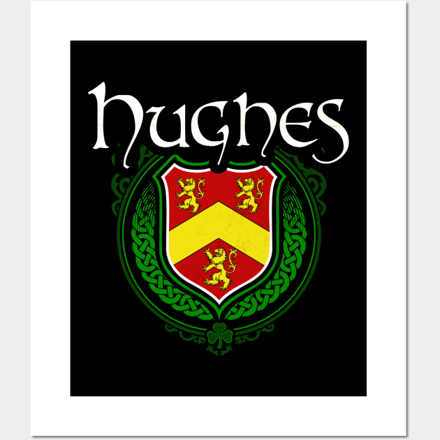 Hughes Family Irish Coat of Arms Wall Art by Celtic Folk